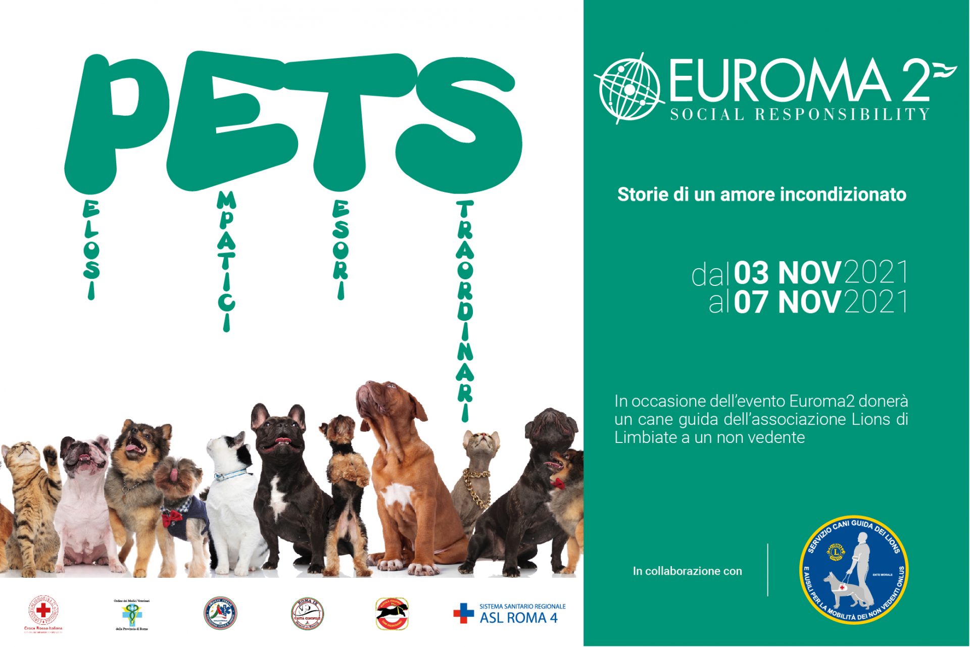 EUROMA2 ospita l’evento “PETS” dal 3 al 7 NOVEMBRE
